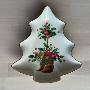 Lenox Holiday Tartan Christmas Tree Figural Party Plate